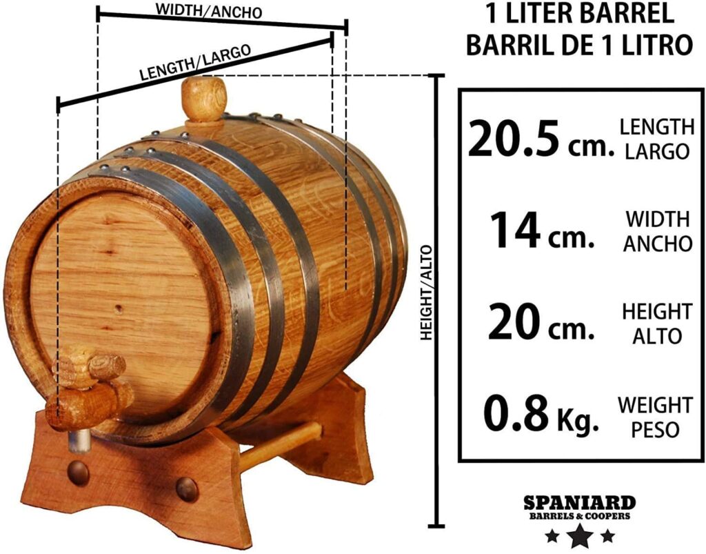 Tonneau de vinen bois et  en chêne Artisanal de 1 à 10 litres