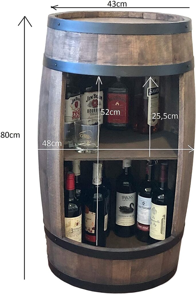 Tonneau Bar en Bois Massif  Style rétro 81 cm