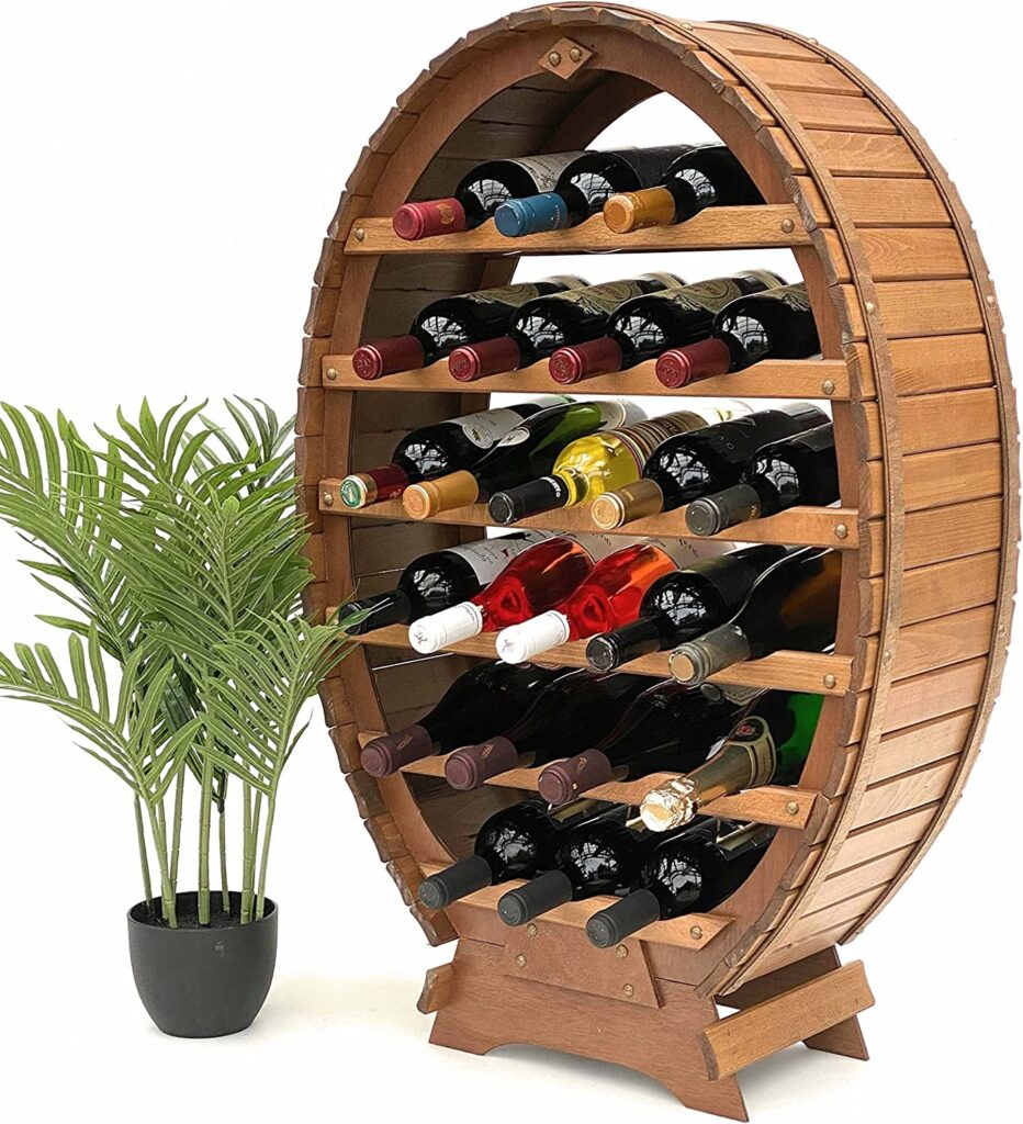 Tonneau Décor à vin 24 Bouteilles Porte-Bouteilles - tonneau en Bois -