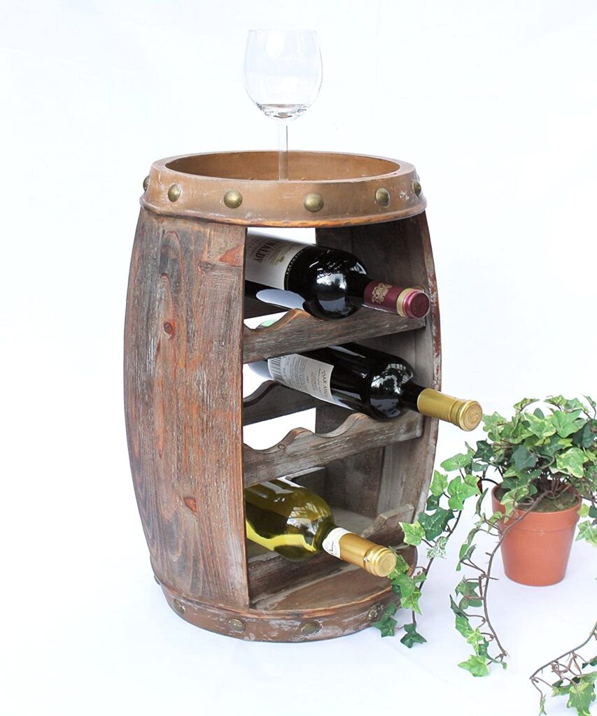 Tonneau décoration - Étagère à vin pour 8 bouteilles tonneau maison 