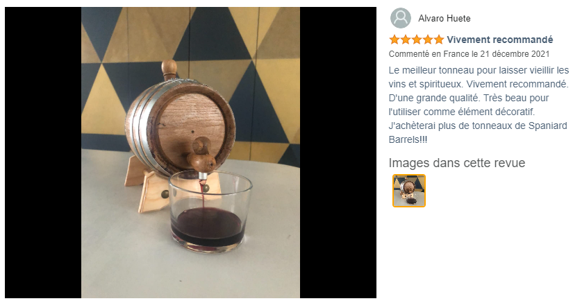 Tonneau de vin en chêne Artisanal de 1 à 10 litres